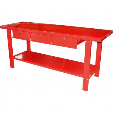 Steel Work Bench - 3 x Lockable Drawers
