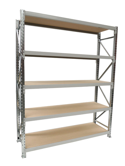 Longspan Shelving - Starter Bay - With Board Shelves